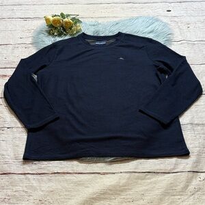 Tommy Bahama Navy Waffle Knit Crewneck Long Sleeve Top sz L